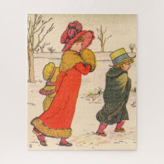 Kate Greenaway winter scene Jigsaw Puzzle