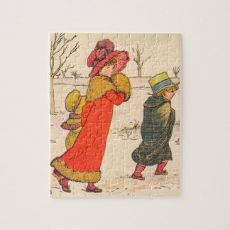 Kate Greenaway winter scene Jigsaw Puzzle
