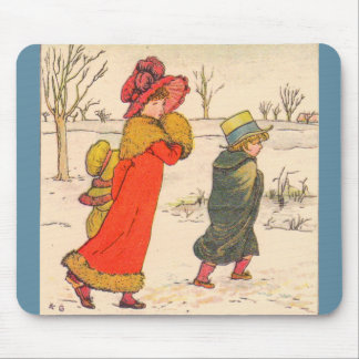 Kate Greenaway winter scene Mouse Pad