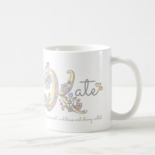 Kate letter K name meaning monogram mug