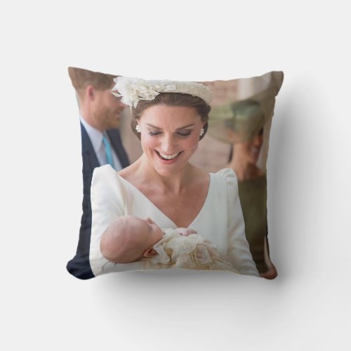 Kate Middleton and Prince Louis Throw Pillow