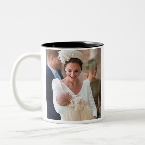 Kate Middleton and Prince Louis Two_Tone Coffee Mug