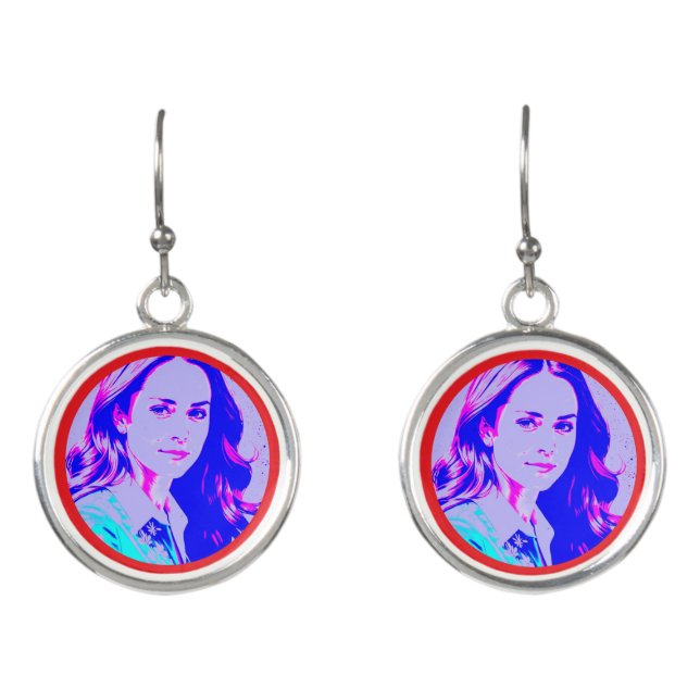 kate middleton create your own photo  earrings (Front)
