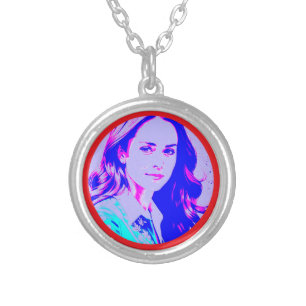 kate middleton create your own photo silver plated necklace