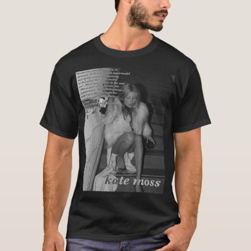 kate moss black and white   T_Shirt