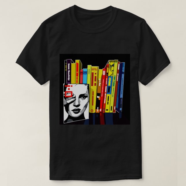 Kate Moss Book Shelf   T-Shirt (Design Front)