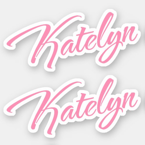 Katelyn Decorative Name in Pink x2 Sticker