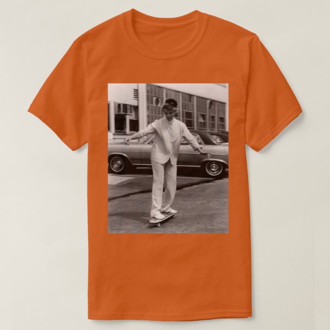 Katharine Hepburn Skateboarding T-Shirt (Design Front)