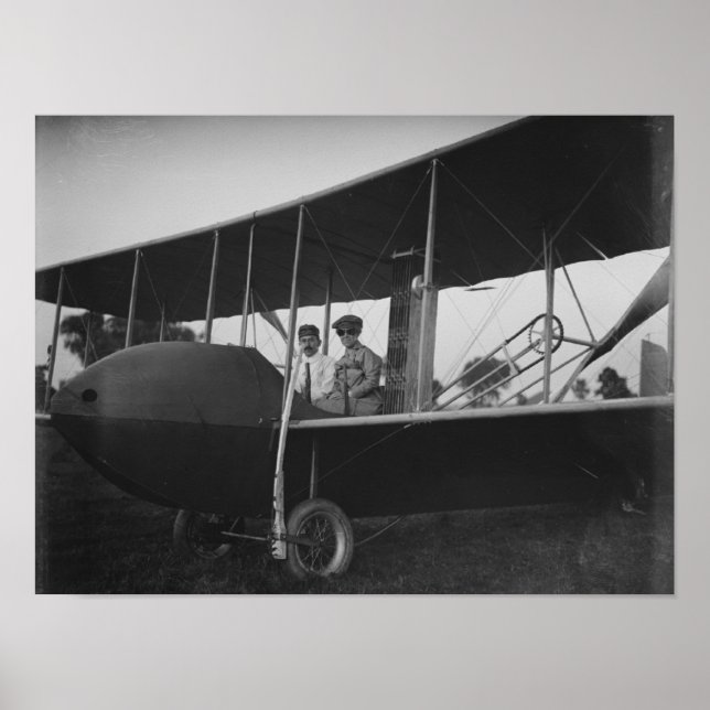 Katharine Wright with Orville in Model HS Poster (Front)