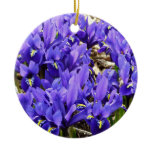 Katherine Hodgkin Irises Purple Spring Floral Ceramic Ornament