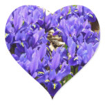 Katherine Hodgkin Irises Purple Spring Floral Heart Sticker