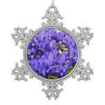 Katherine Hodgkin Irises Purple Spring Floral Snowflake Pewter Christmas Ornament