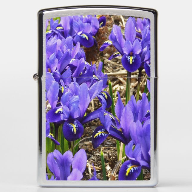 Katherine Hodgkin Irises Purple Spring Floral Zippo Lighter (Front)