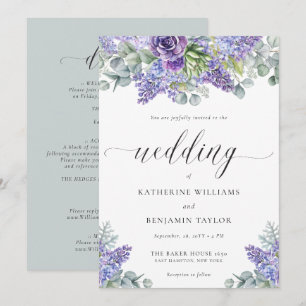 Katherine Lavender Wedding Invitation with RSVP