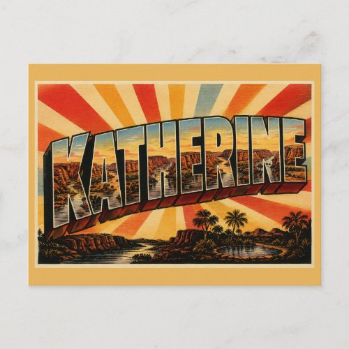 Katherine NT Australia Outback Gorge Town Vintage Postcard