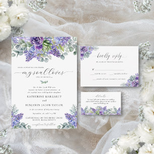 Katherine Traditional Floral Catholic Wedding Invitation