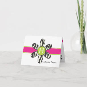 Katherine - Zebra and Hot Pink Thank You Card