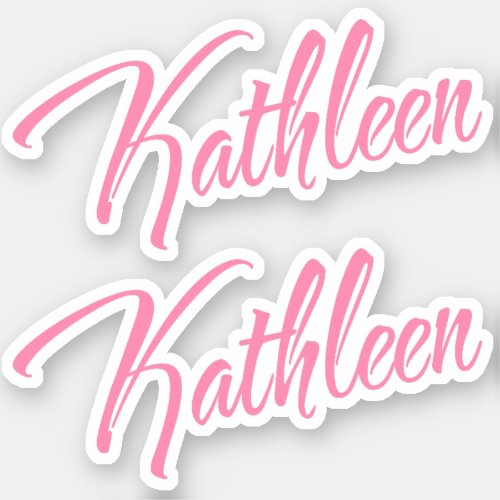 Kathleen Decorative Name in Pink x2 Sticker