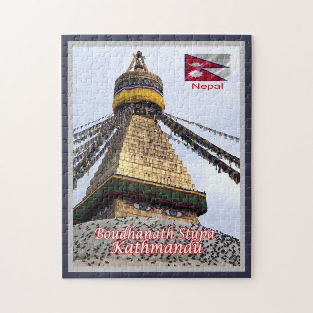 Kathmandu - Boudhanath Stupa - Nepal - Jigsaw Puzzle (Vertical)