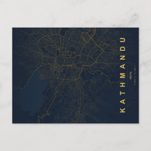 Kathmandu City Nepal Map Minimal Postcard