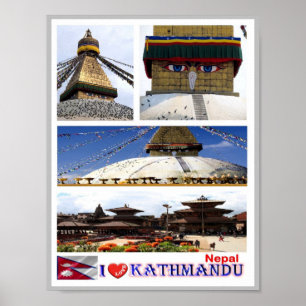Kathmandu - I Love - Nepal - Poster