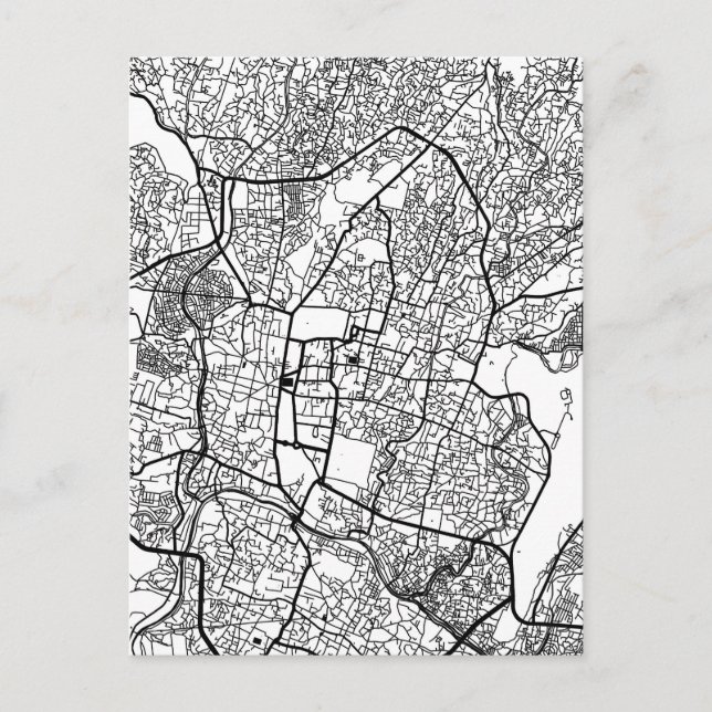 Kathmandu Nepal Map Postcard (Front)