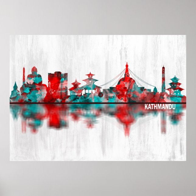 Kathmandu Nepal Skyline Poster (Front)