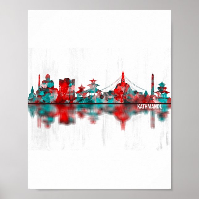 Kathmandu Nepal Skyline Poster (Front)