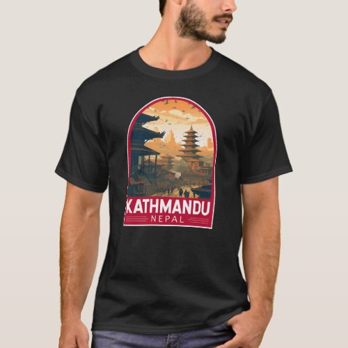 Kathmandu Nepal Travel Art Vintage T_Shirt