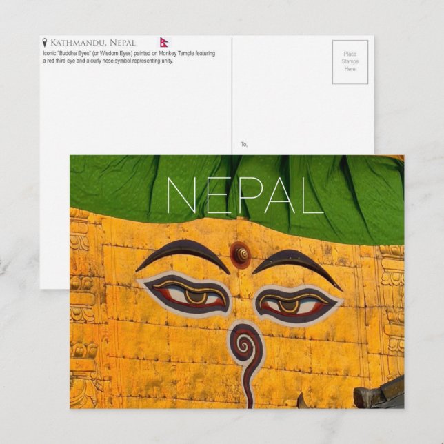 Kathmandu, Nepal Travel Postcard (Front/Back)