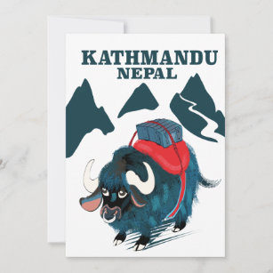 Kathmandu Nepal Travel poster Canvas Print Invitation