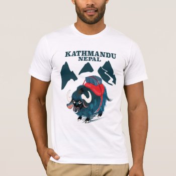 Kathmandu Nepal Travel Poster T-shirt by bartonleclaydesign at Zazzle
