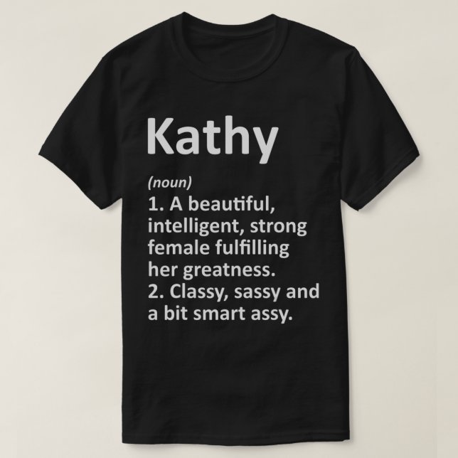 KATHY Definition Personalized Name Funny Christmas T-Shirt (Design Front)