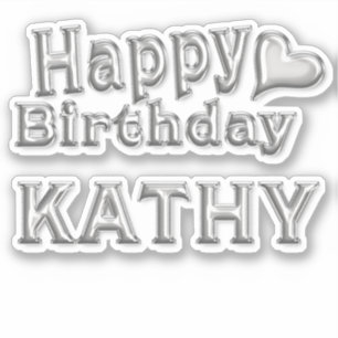 Kathy Happy Birthday silver Sticker