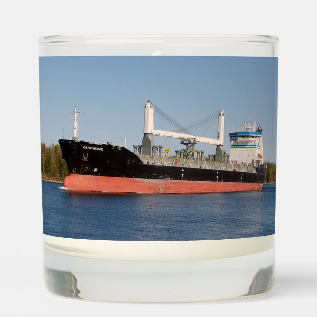 Kathy McKeil glass candle (Front)