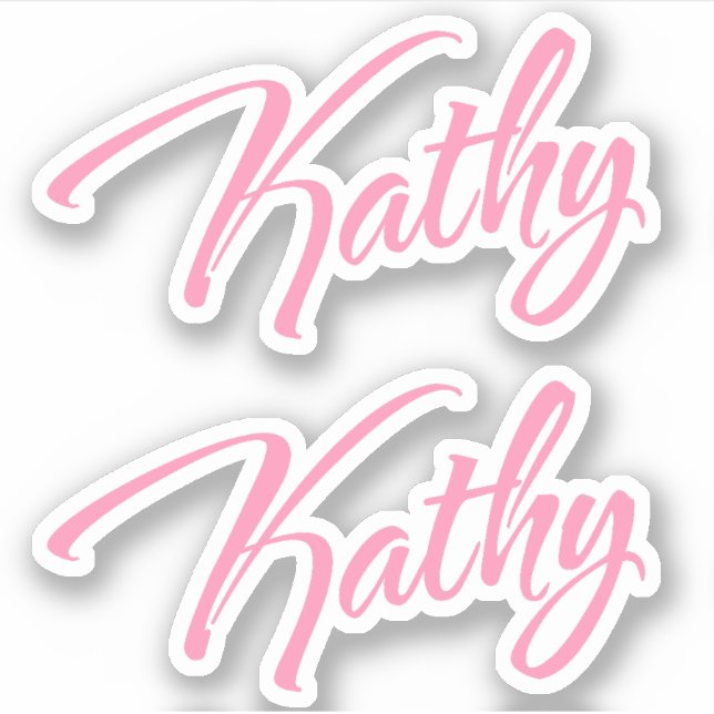 Kathy Name in Pink x2 Sticker (Front)