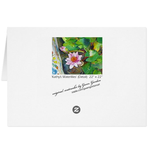 "Kathy's Waterlilies" (Back Horizontal)