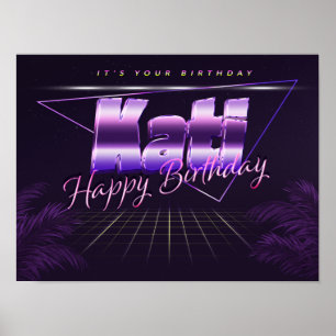 Kati Name First Name pura retro poster Birthday