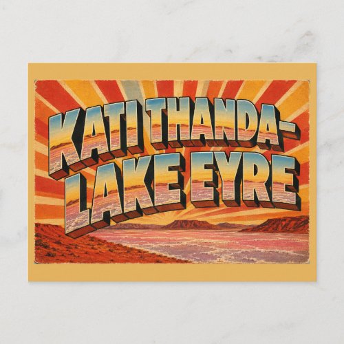 Kati Thanda-Lake Eyre SA Australia Salt Lake Art Postcard