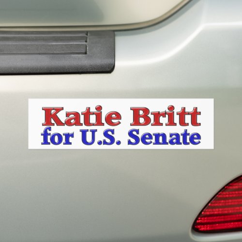 Katie Britt for Senate with red blue text   Bumper Sticker
