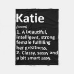 Katie Definition Personalized Name Funny Christmas Fleece Blanket