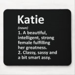 Katie Definition Personalized Name Funny Christmas Mouse Pad