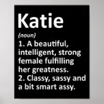 Katie Definition Personalized Name Funny Christmas Poster