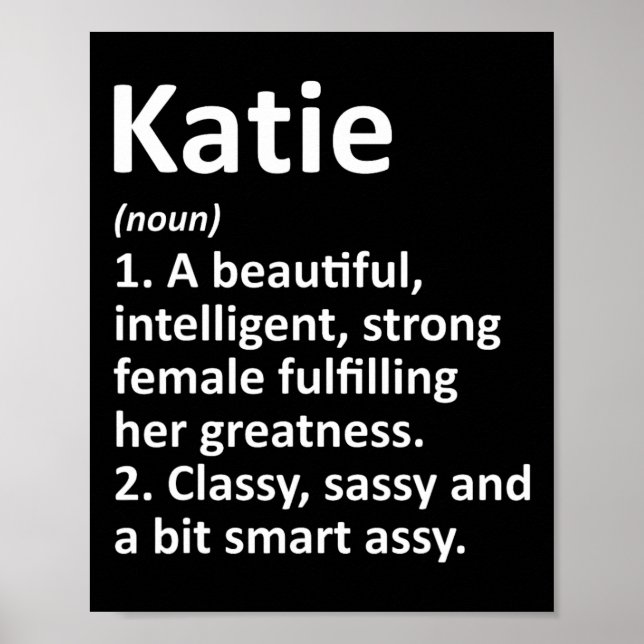 Katie Definition Personalized Name Funny Christmas Poster (Front)