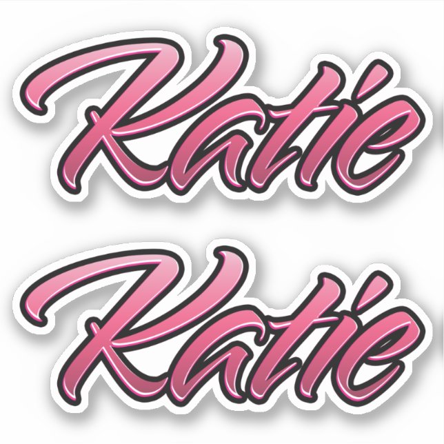 Katie faded pink stickers sticker set (Front)