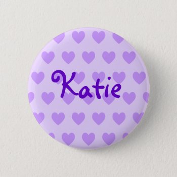 Katie In Purple Pinback Button by purplestuff at Zazzle