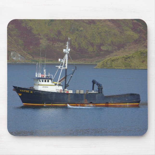 Katie K, Crab Boat in Dutch Harbor, Alaska Mouse Pad (Front)