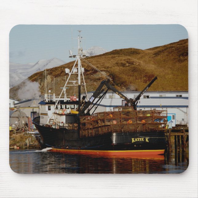 Katie K, Crab Boat in Dutch Harbor, Alaska Mouse Pad (Front)