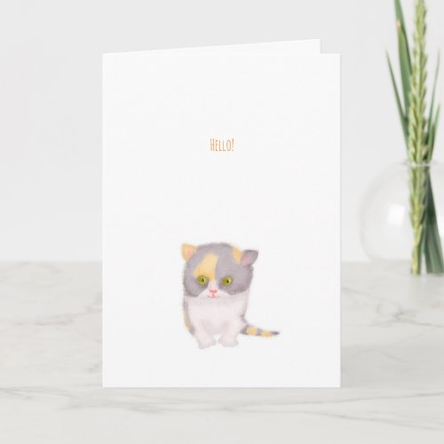 Katie kitten little hello card