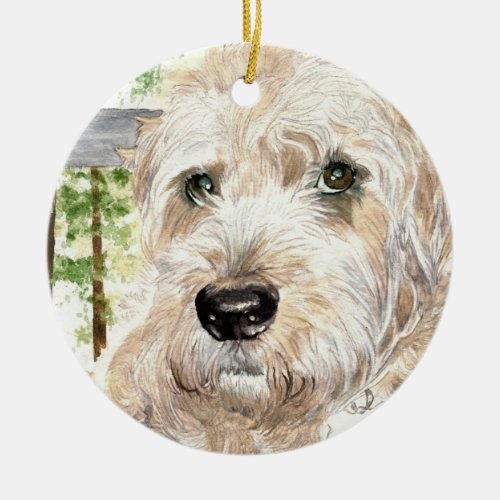 Katie the soft coated Wheaton Terrier Ceramic Ornament